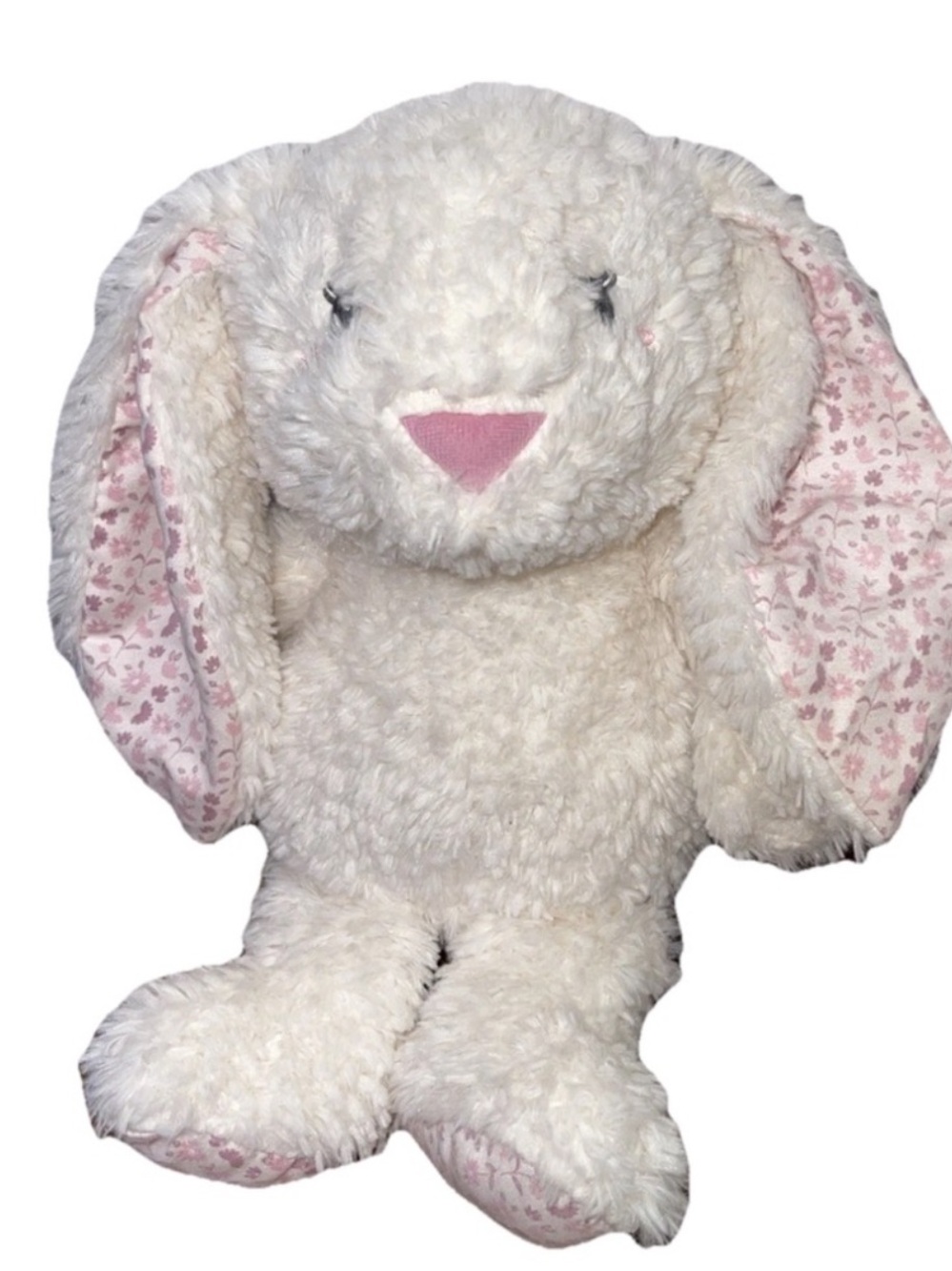 Carried Away White Bunny Rabbit Floral Feet Ears Soft Plush Stuffed Animal
